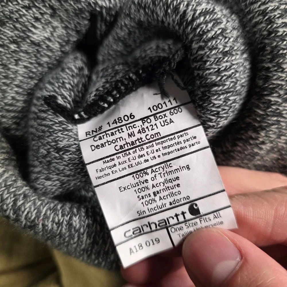 Carhartt Mens OS Watch Hat‎ Beanie Gray Marl Marled Knit Cuff A18 100111